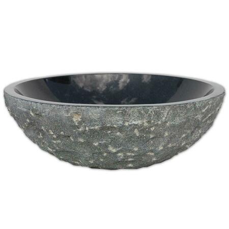 EDEN BATH Stone Vessel Black Granite Vessel Sink- Polished Interior EB_S001BK-P